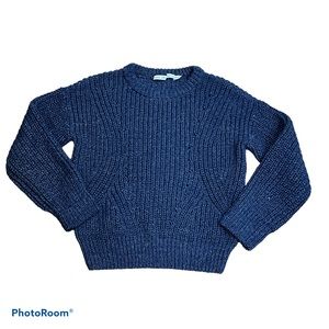 & other stories blue chunky cable knit sweater size small